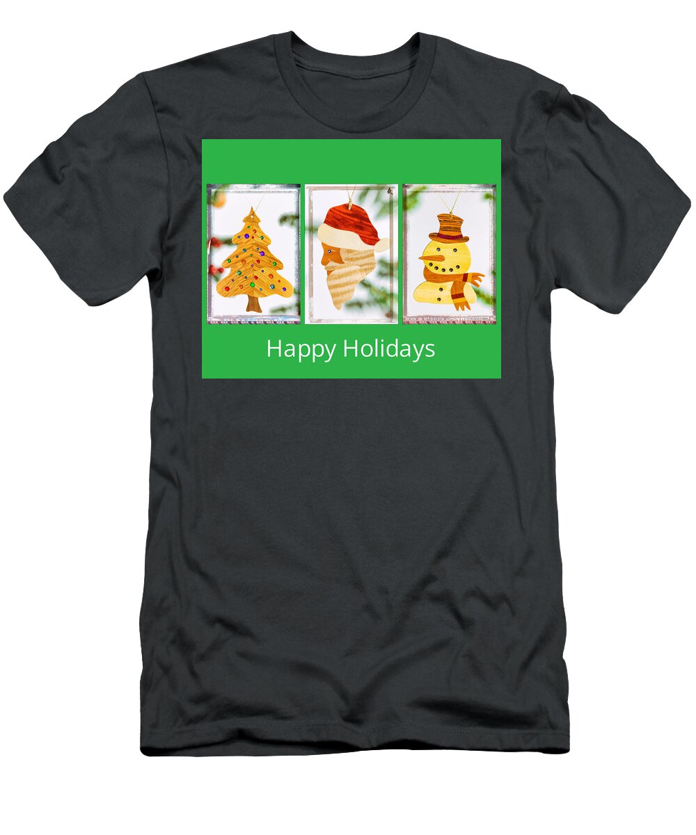 Christmas T-Shirt featuring the photograph Happy Holidays Art Message by Jo Ann Tomaselli