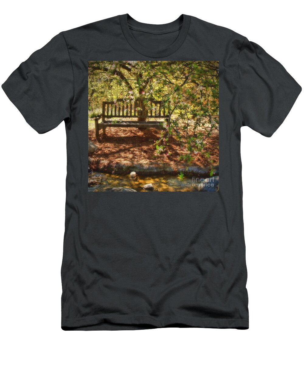 Wood T-Shirt featuring the photograph Have A Seat by Peggy Hughes