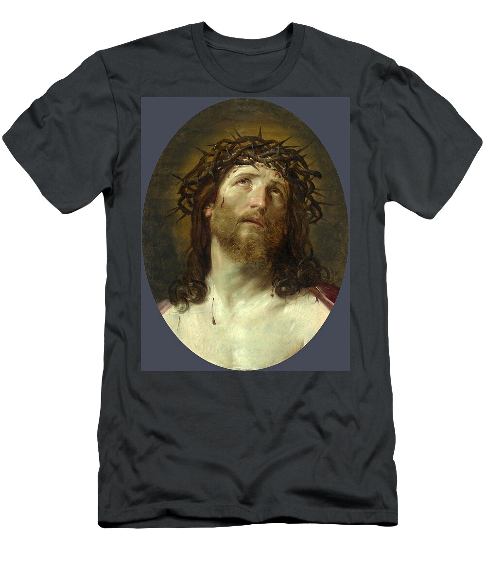After Guido Reni T-Shirt featuring the painting Head of Christ Crowned with Thorns by After Guido Reni