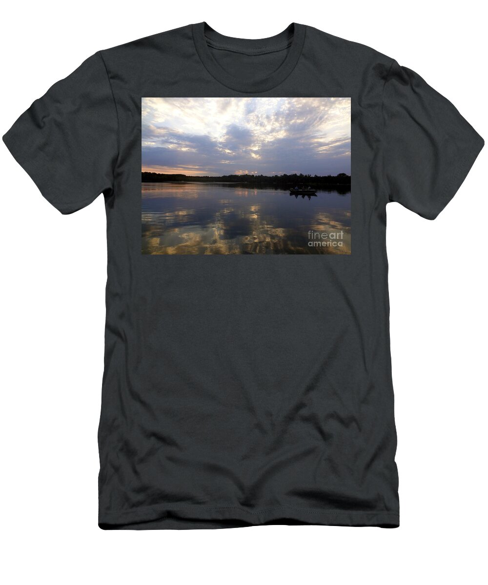Lake T-Shirt featuring the photograph Heading Home on Lake Roosevelt in Outing Minnesota by Jacqueline Athmann