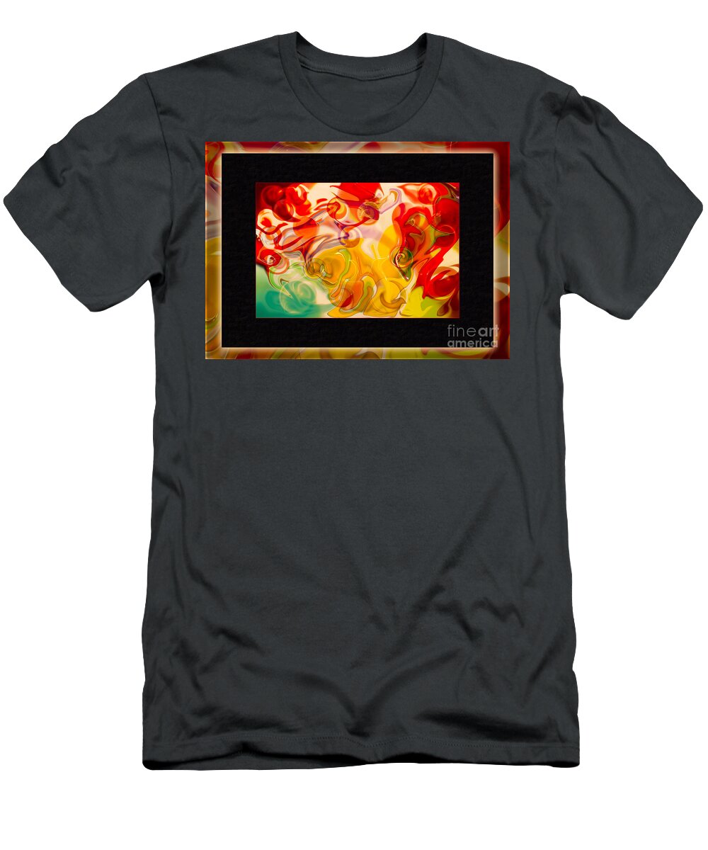 Heaven T-Shirt featuring the painting Heaven Conquers Hell an Abstract Adventure by Omaste Witkowski