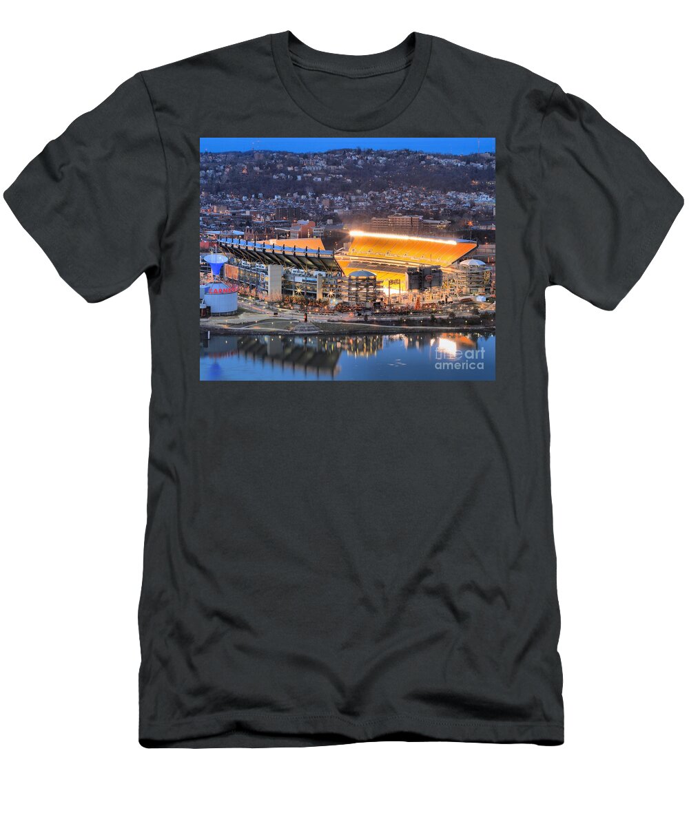 Heinz Field T-Shirt featuring the photograph Heinz Field At Night by Adam Jewell