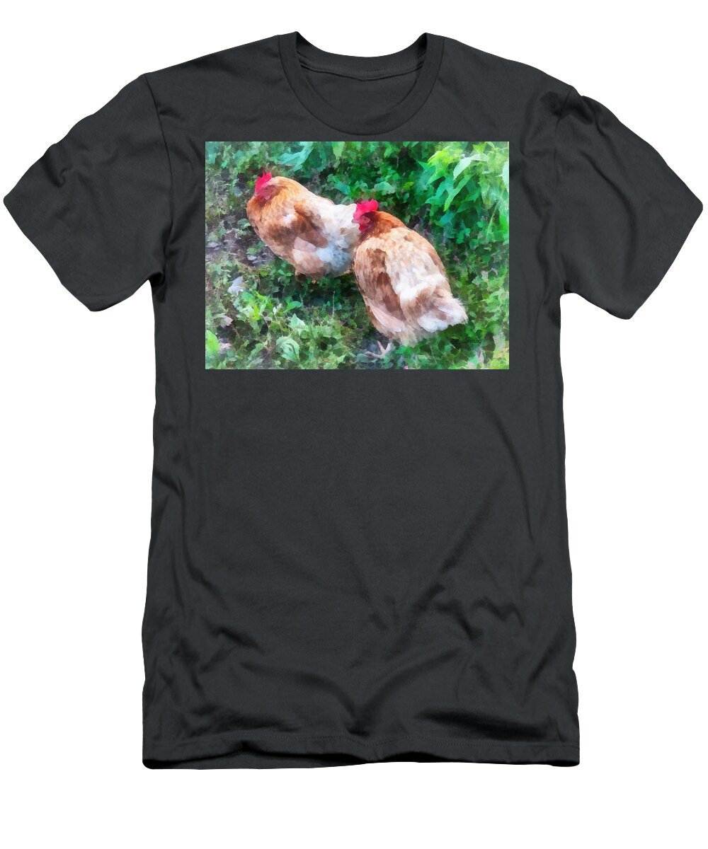 Chicken T-Shirt featuring the photograph Hen Party by Susan Savad