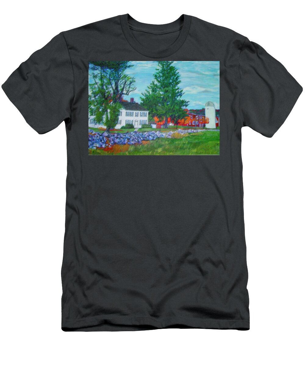 Telechron T-Shirt featuring the painting Henry Warren House and Barn by Cliff Wilson