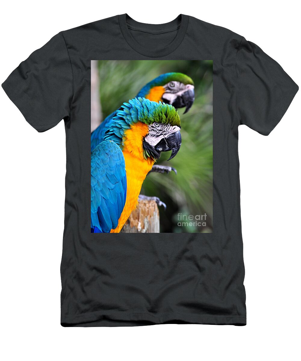Birds T-Shirt featuring the photograph He's Always Hogging The Spotlight by Kathy Baccari