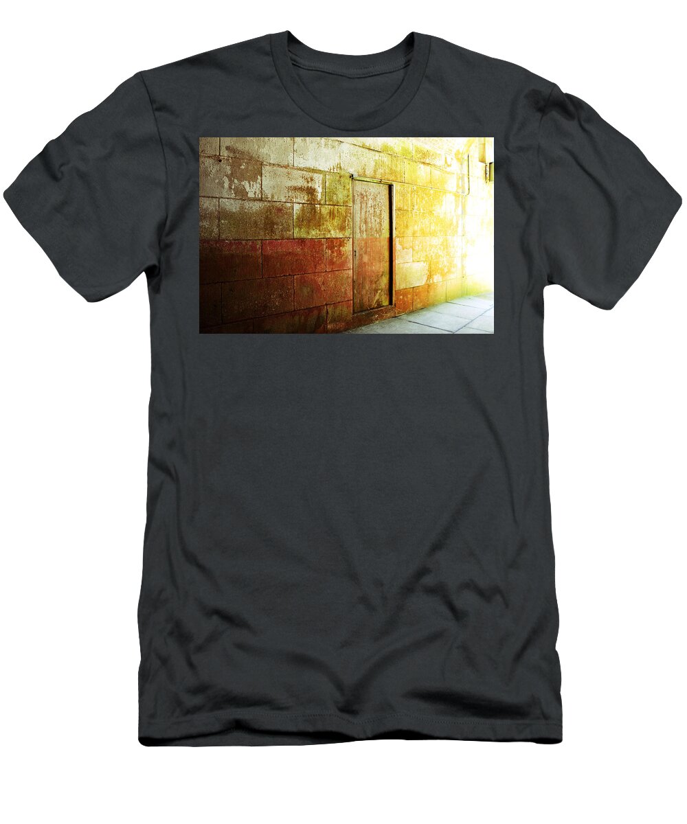 Brick T-Shirt featuring the photograph Hidden Door by Holly Blunkall