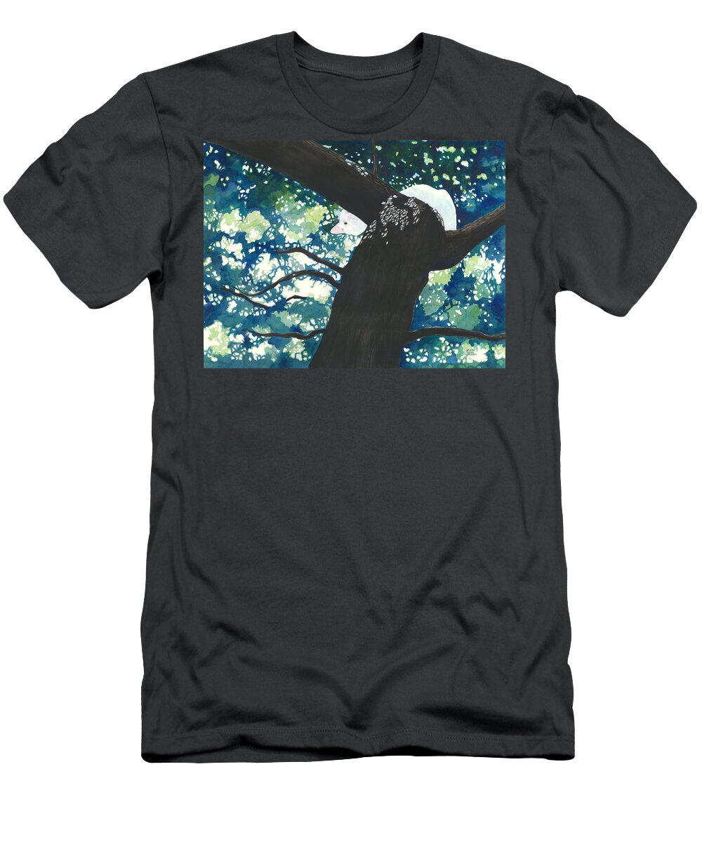 Cat T-Shirt featuring the painting Hide and Seek by Pauline Walsh Jacobson