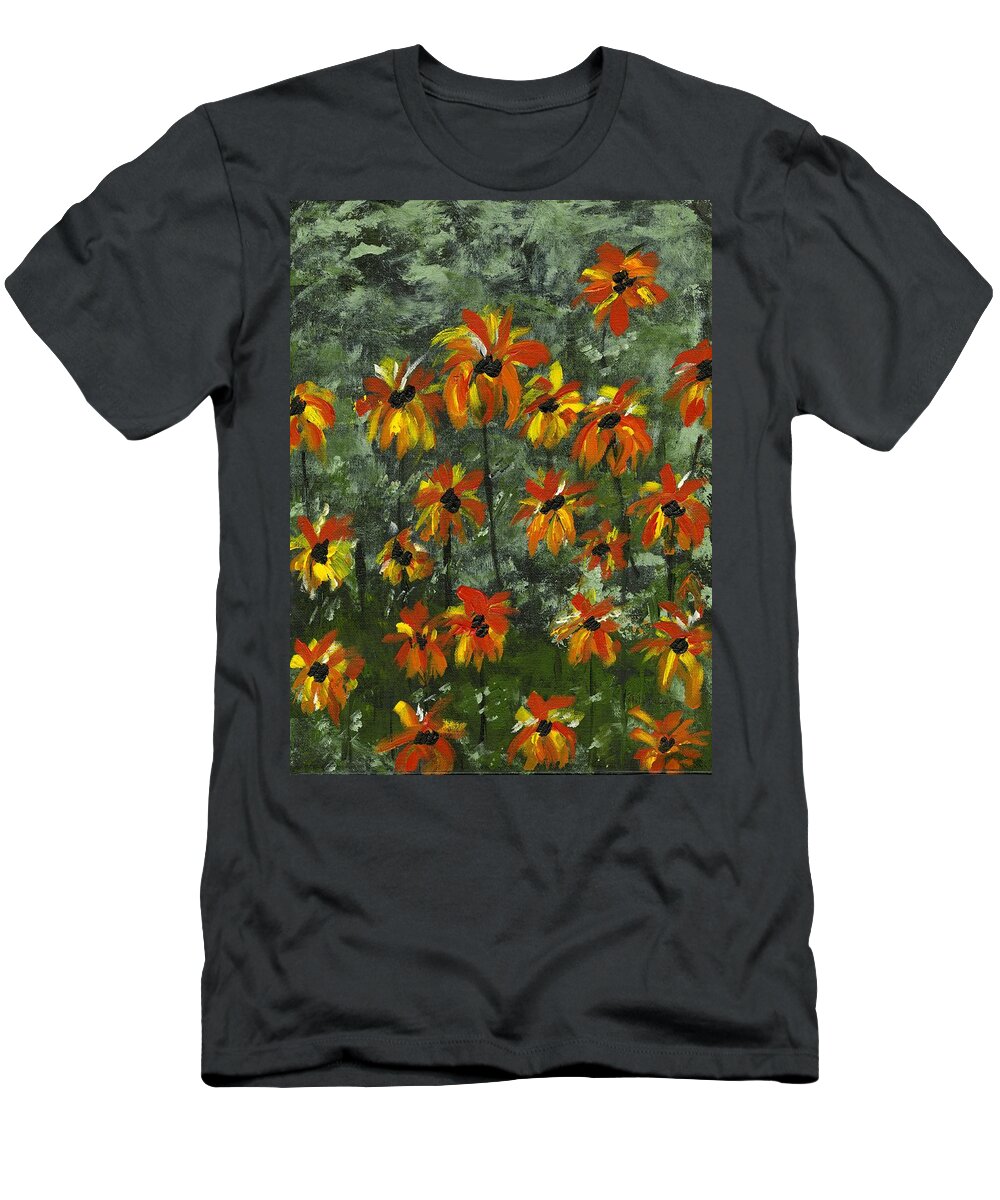 Flowers T-Shirt featuring the painting High Spirits by Alice Faber