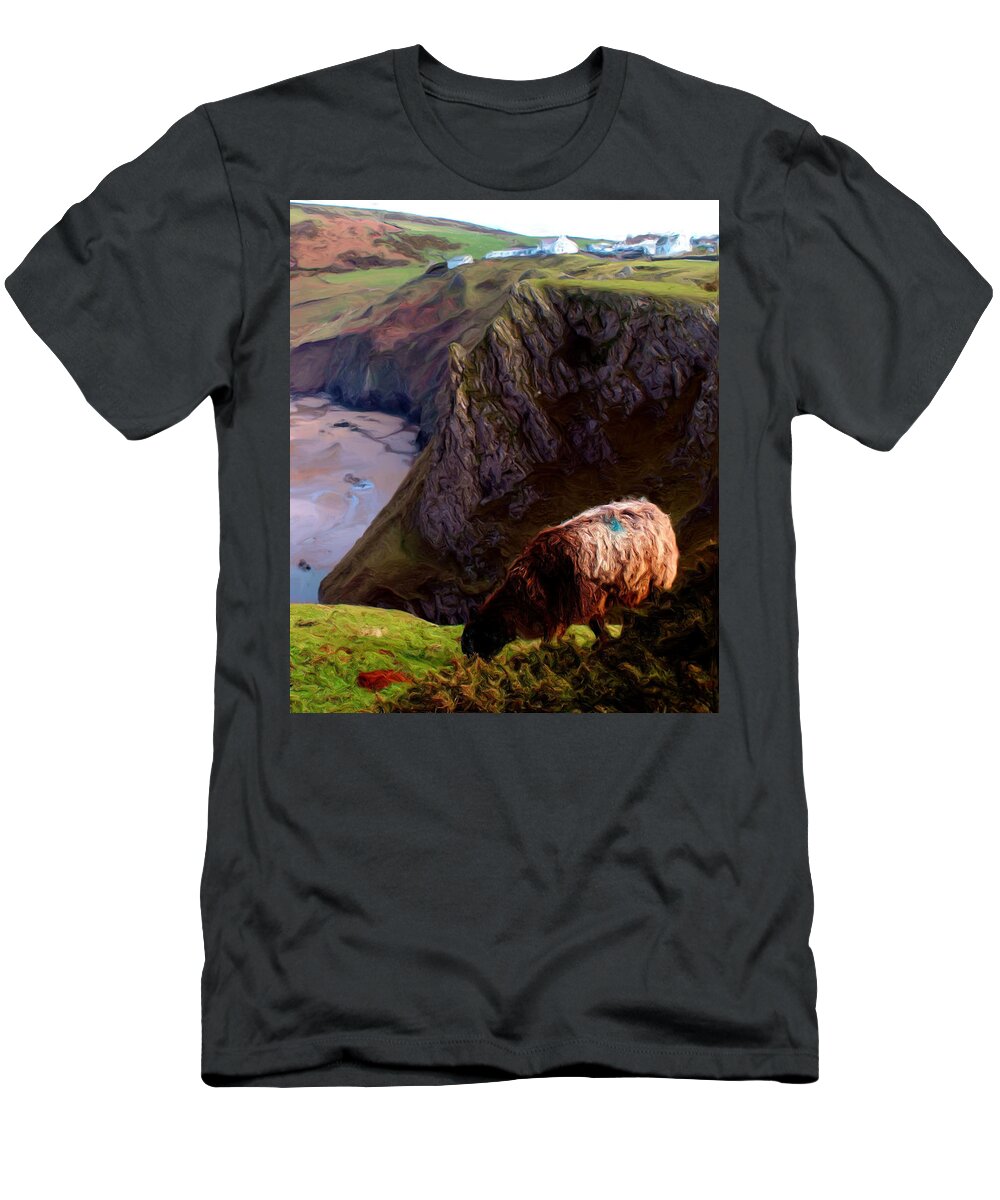 Wales T-Shirt featuring the digital art High Table by Ron Harpham