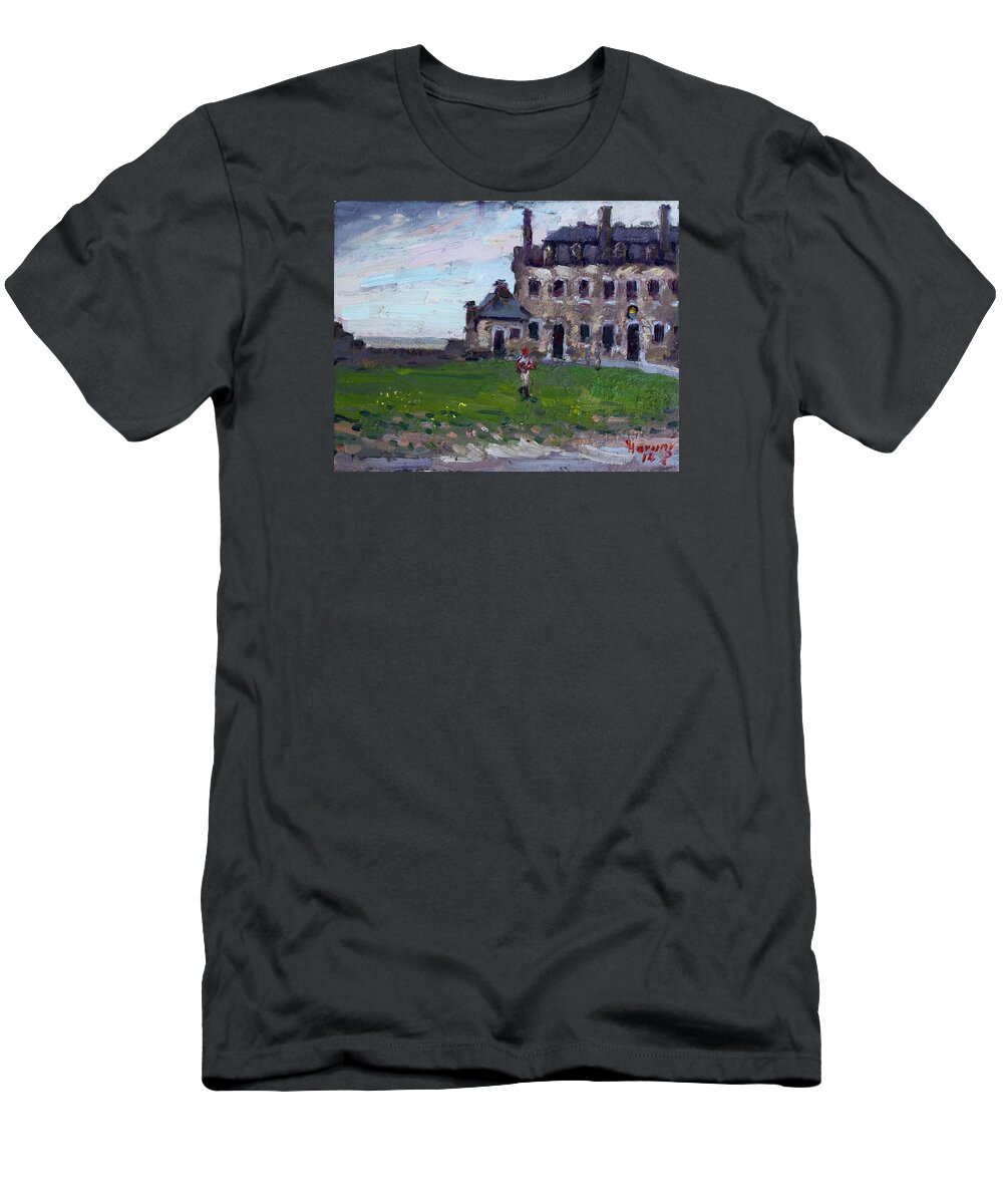 Historic T-Shirt featuring the painting Historic Old Fort Niagara by Ylli Haruni