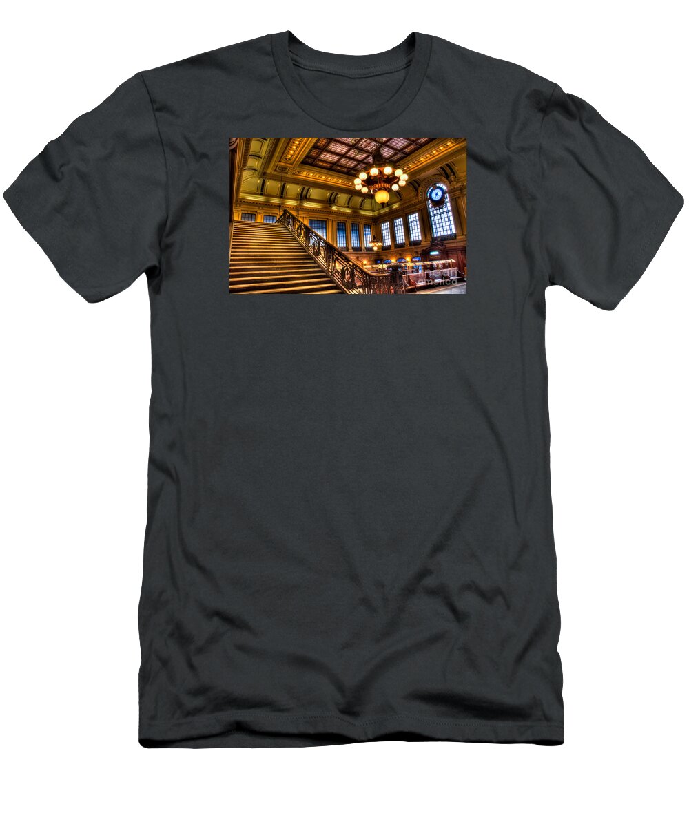 Hoboken T-Shirt featuring the photograph Hoboken Terminal by Anthony Sacco