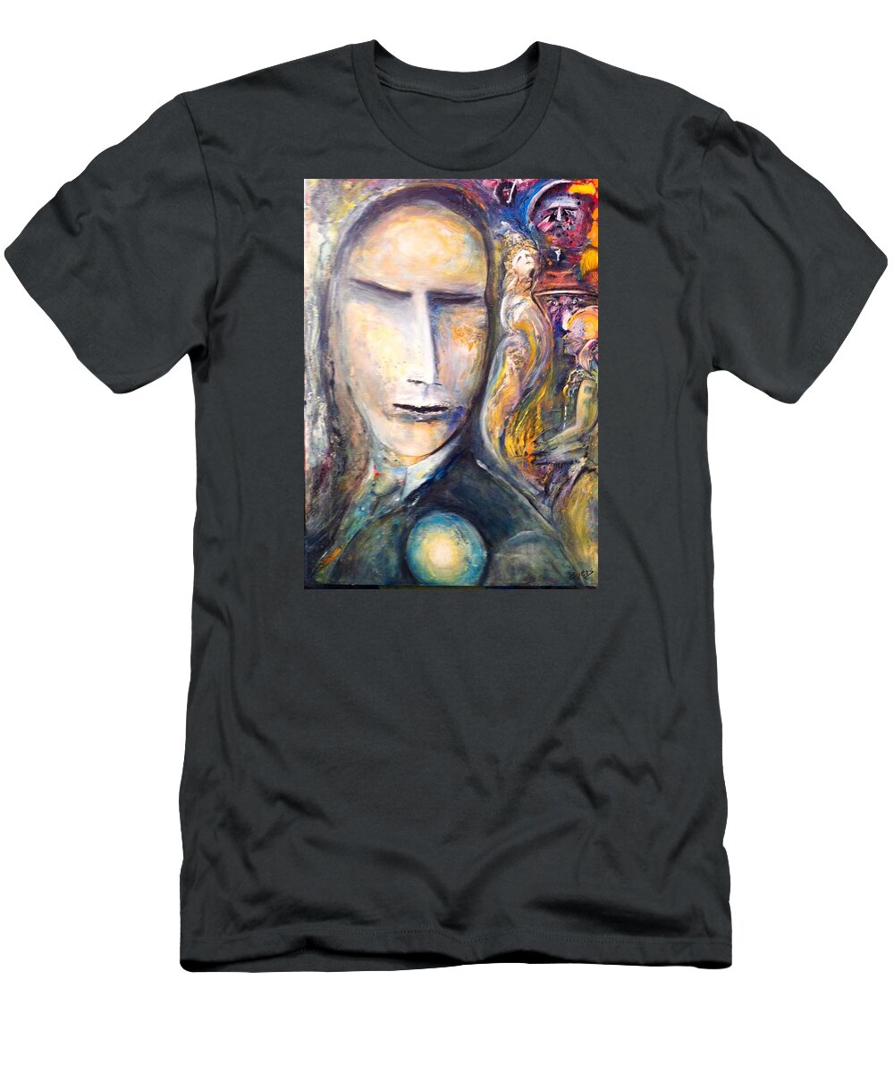 Man T-Shirt featuring the painting Hollow Man by Kicking Bear Productions