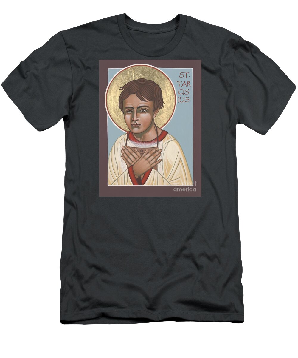 St. Tarcisius T-Shirt featuring the painting Holy Martyr St. Tarcisius Patron of Altar Servers 271 by William Hart McNichols