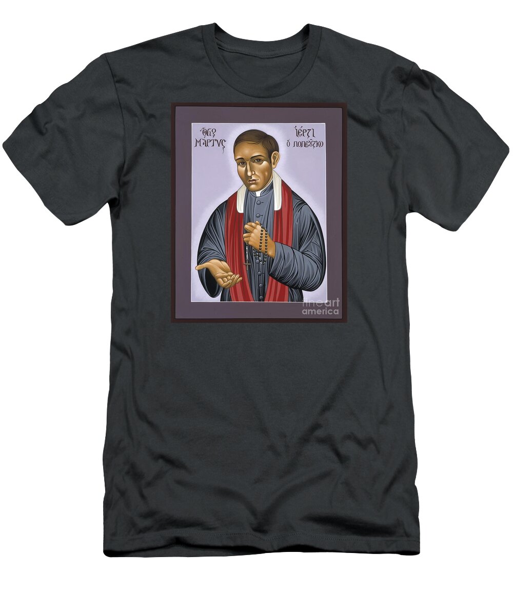 Holy New Martyr Father Jerzy Popieluszko T-Shirt featuring the painting Holy New Martyr Father Jerzy Popieluszko 030 by William Hart McNichols