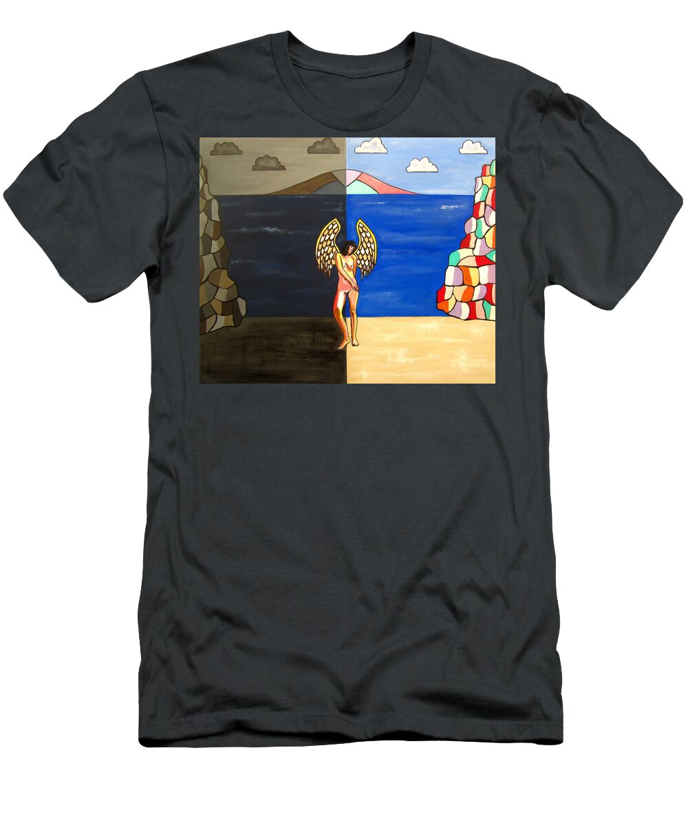 Beach Paintings T-Shirt featuring the painting Hope and Despair by Sandra Marie Adams