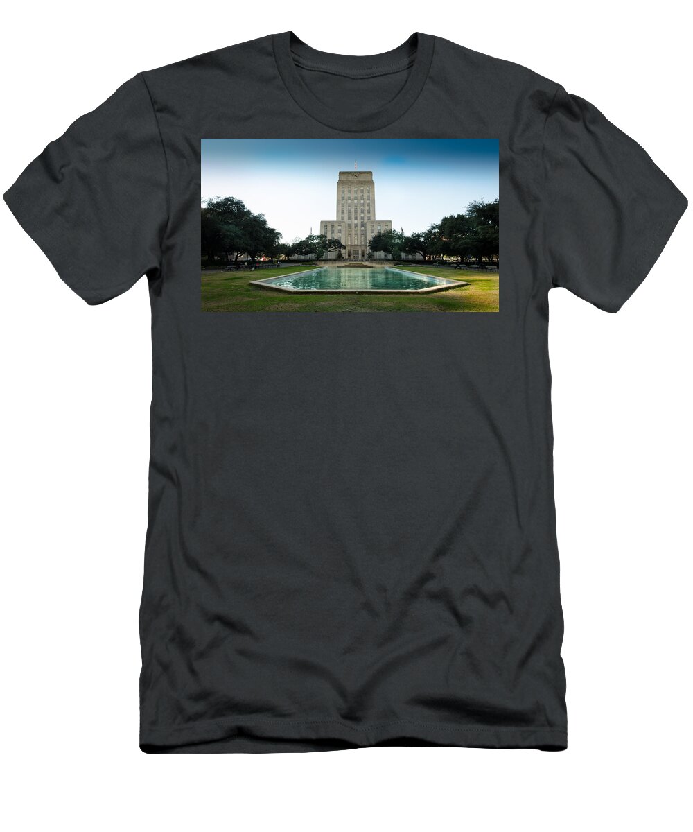 City Hall T-Shirt featuring the photograph Houston City Hall by David Morefield