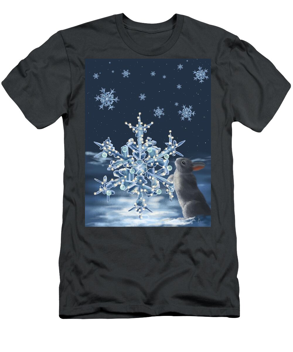 Ice T-Shirt featuring the painting Ice crystals by Veronica Minozzi