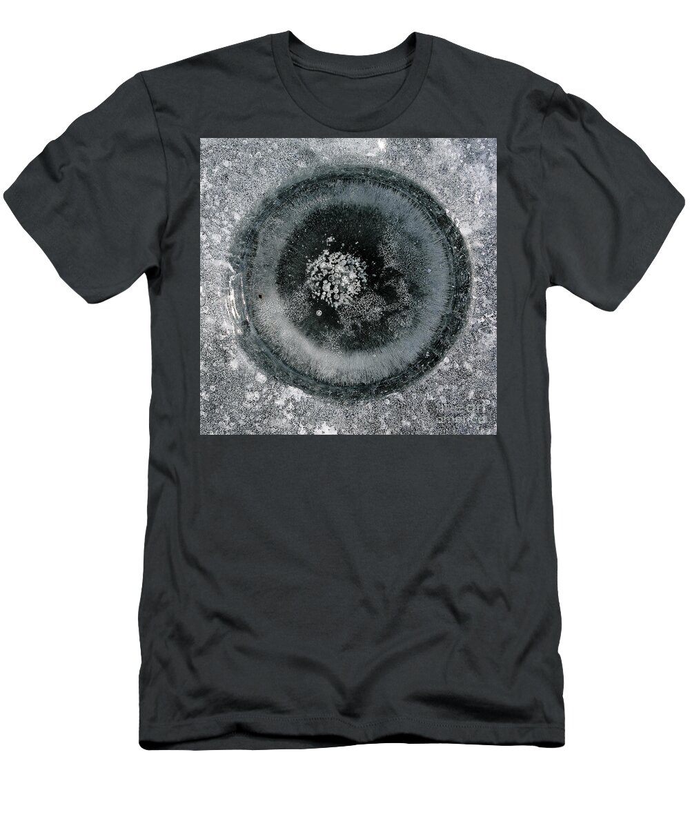 Ice T-Shirt featuring the photograph Ice fishing hole 9 by Steven Ralser