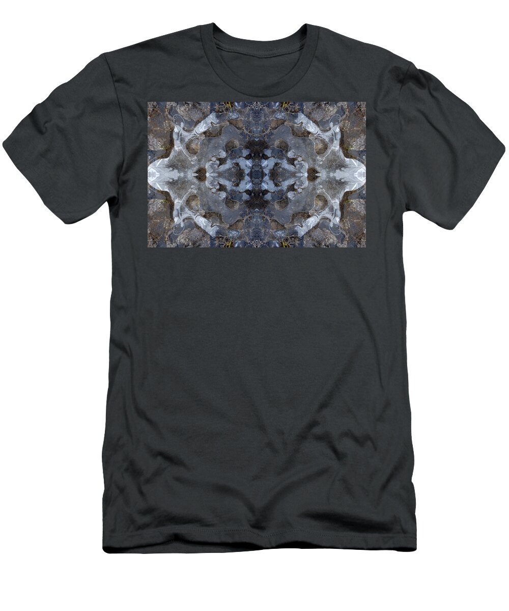 Cold T-Shirt featuring the digital art Ice kaleidoscope 1 by Steve Ball