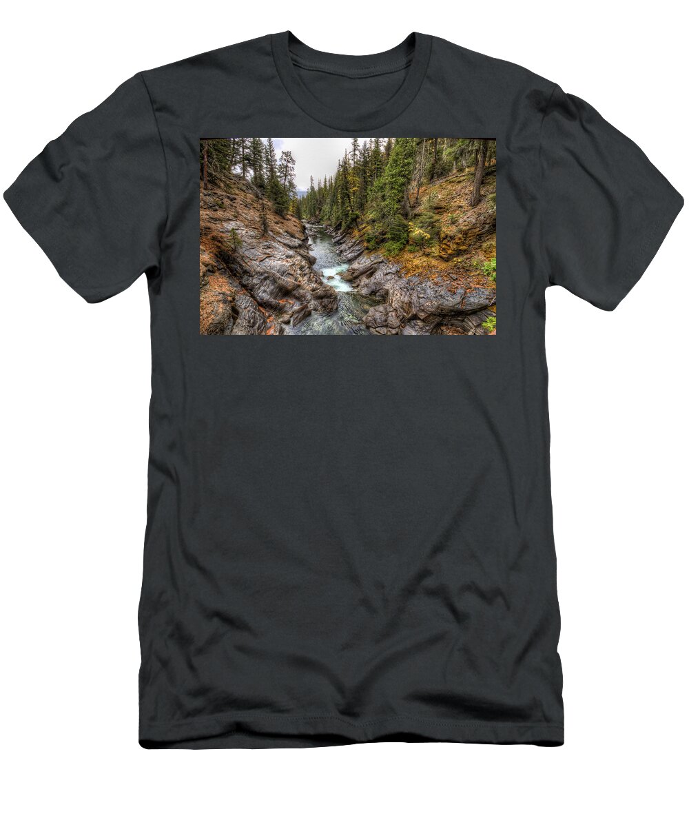 Hdr T-Shirt featuring the photograph Icicle Gorge by Brad Granger