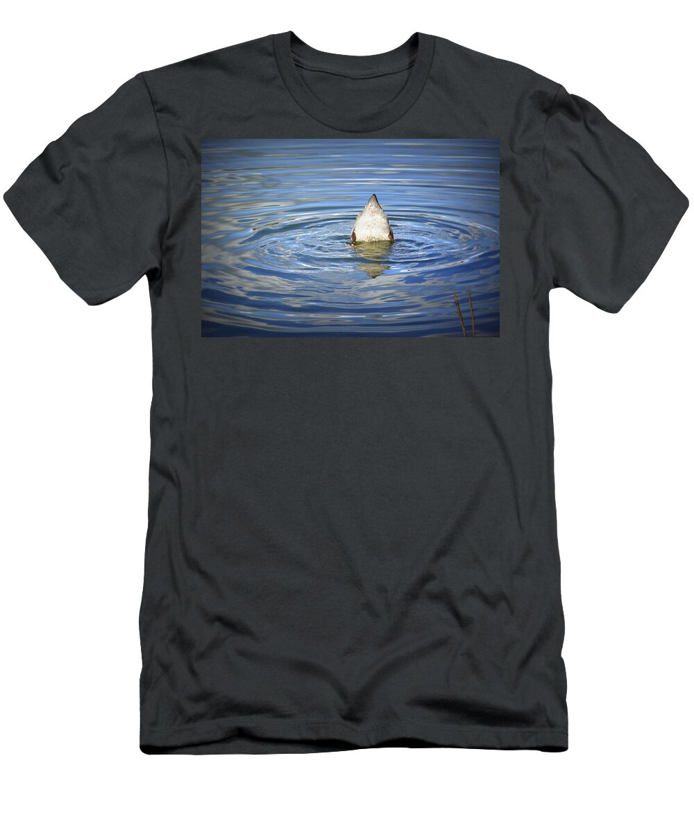 Duck T-Shirt featuring the photograph I'll Get It by Laurie Perry