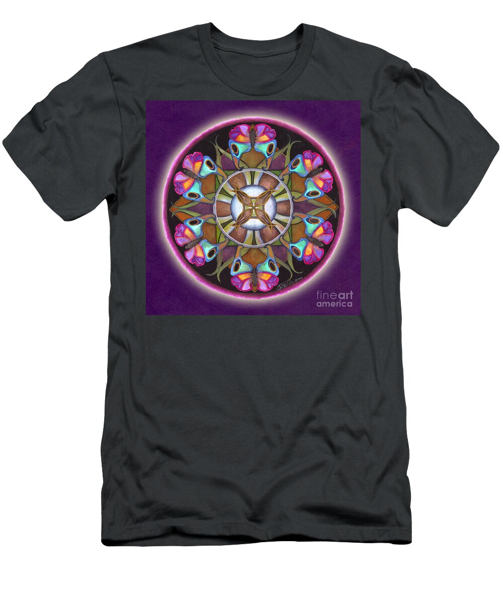 Mandala Art T-Shirt featuring the painting Illusion of Self Mandala by Jo Thomas Blaine