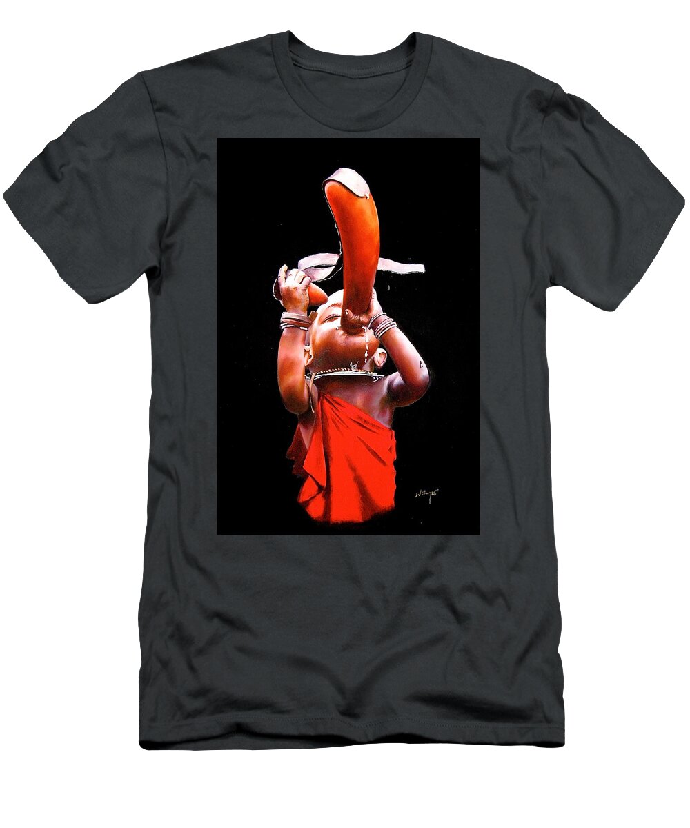 African Paintings T-Shirt featuring the painting I'm Thirsty by Chagwi