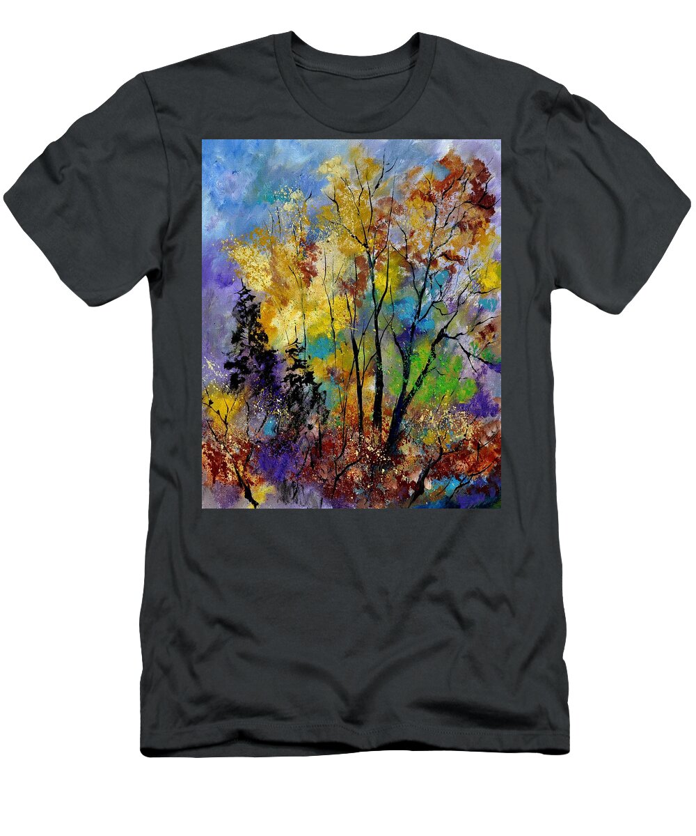 Landscape T-Shirt featuring the painting In The Wood 563190 by Pol Ledent