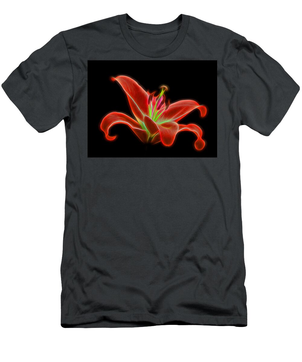 Single Red Lily T-Shirt featuring the photograph Incandescence by Gill Billington