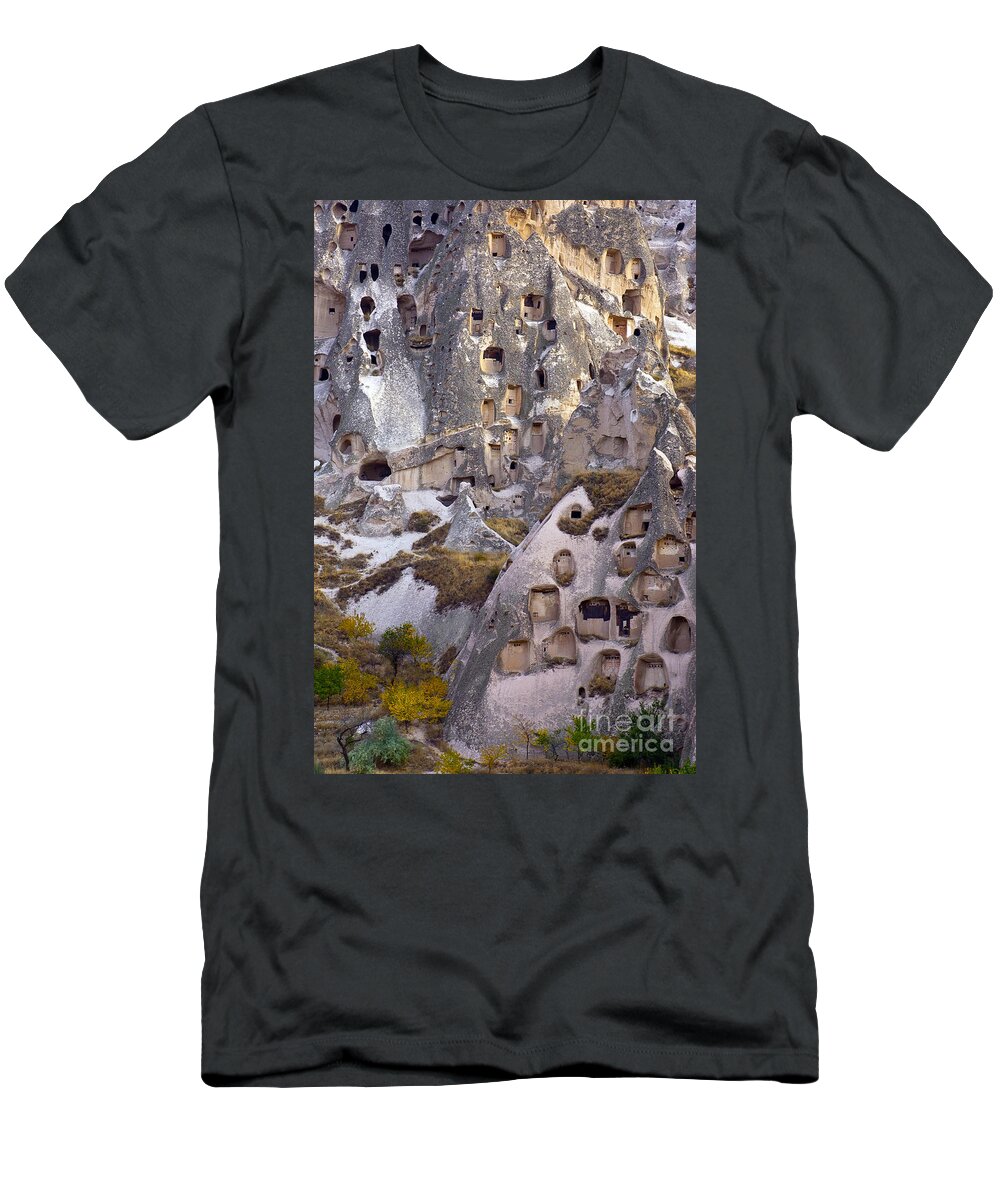 Uchisar Castle T-Shirt featuring the photograph Inside Outside by Bob Phillips