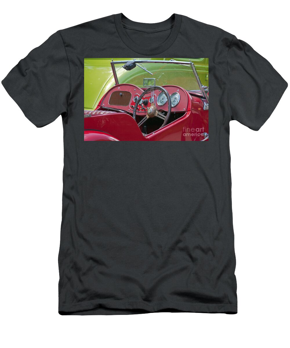 Car T-Shirt featuring the photograph Red MG-TD Convertible by Terri Waters