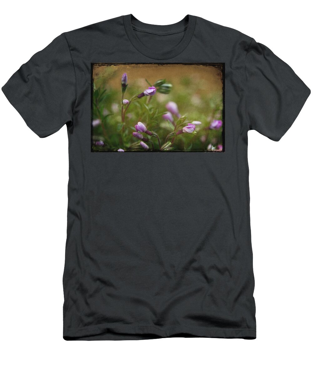 Pink Flowers T-Shirt featuring the photograph Into The Garden by Michael Eingle