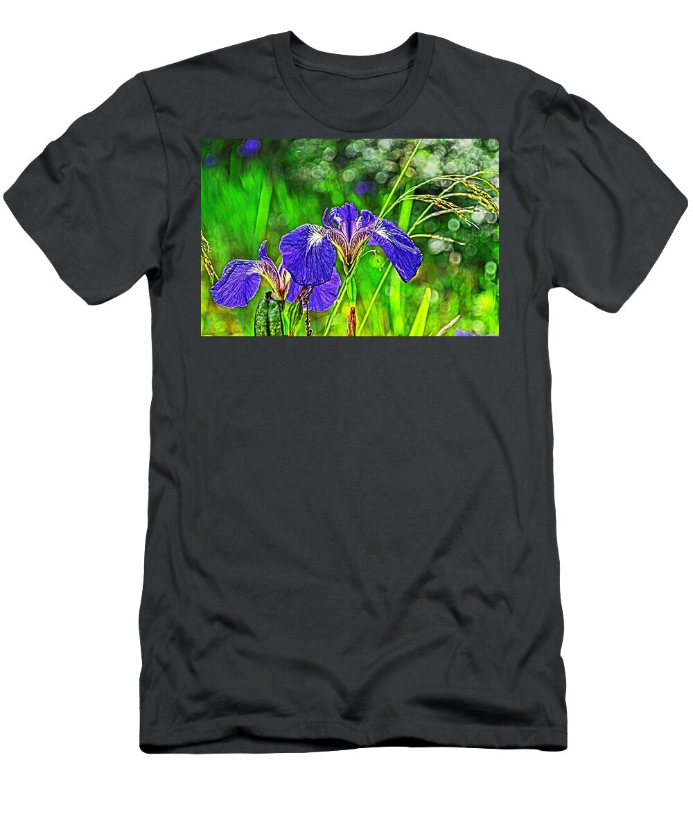 Iris T-Shirt featuring the photograph Irises by Cathy Mahnke