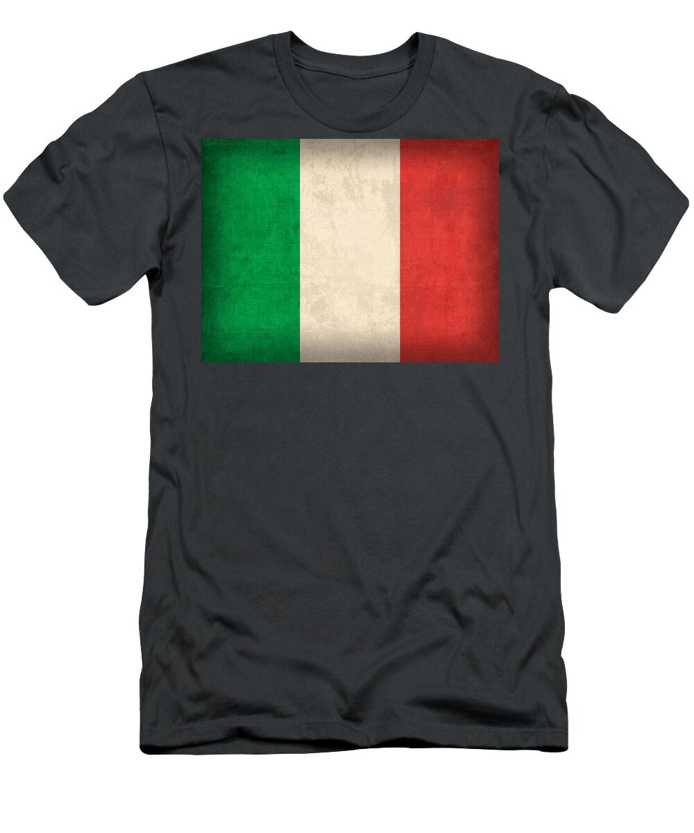 Italy Flag Vintage Distressed Finish Rome Italian Europe Venice T-Shirt featuring the mixed media Italy Flag Vintage Distressed Finish by Design Turnpike