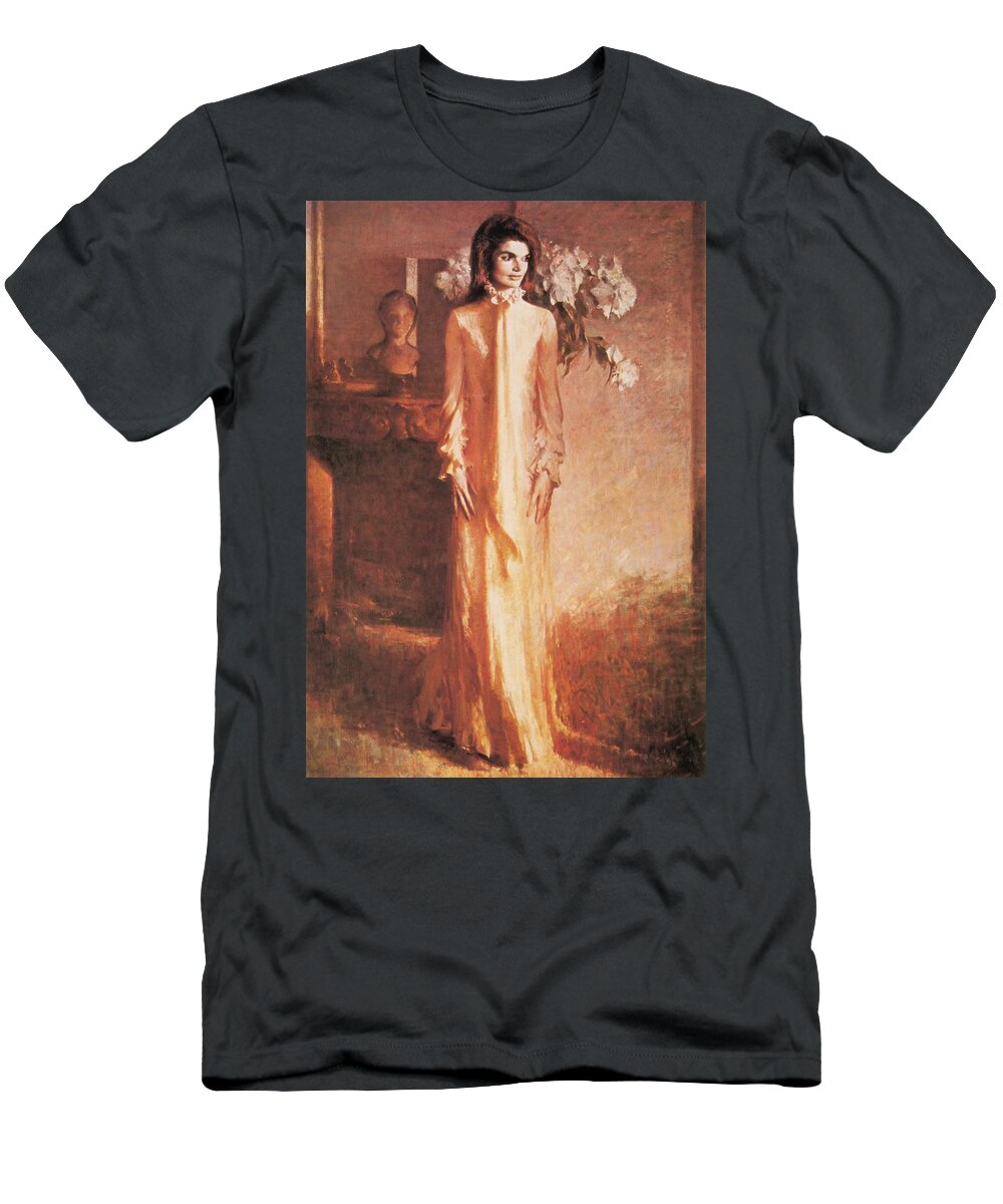 Government T-Shirt featuring the painting Jacqueline Kennedy, First Lady by Science Source