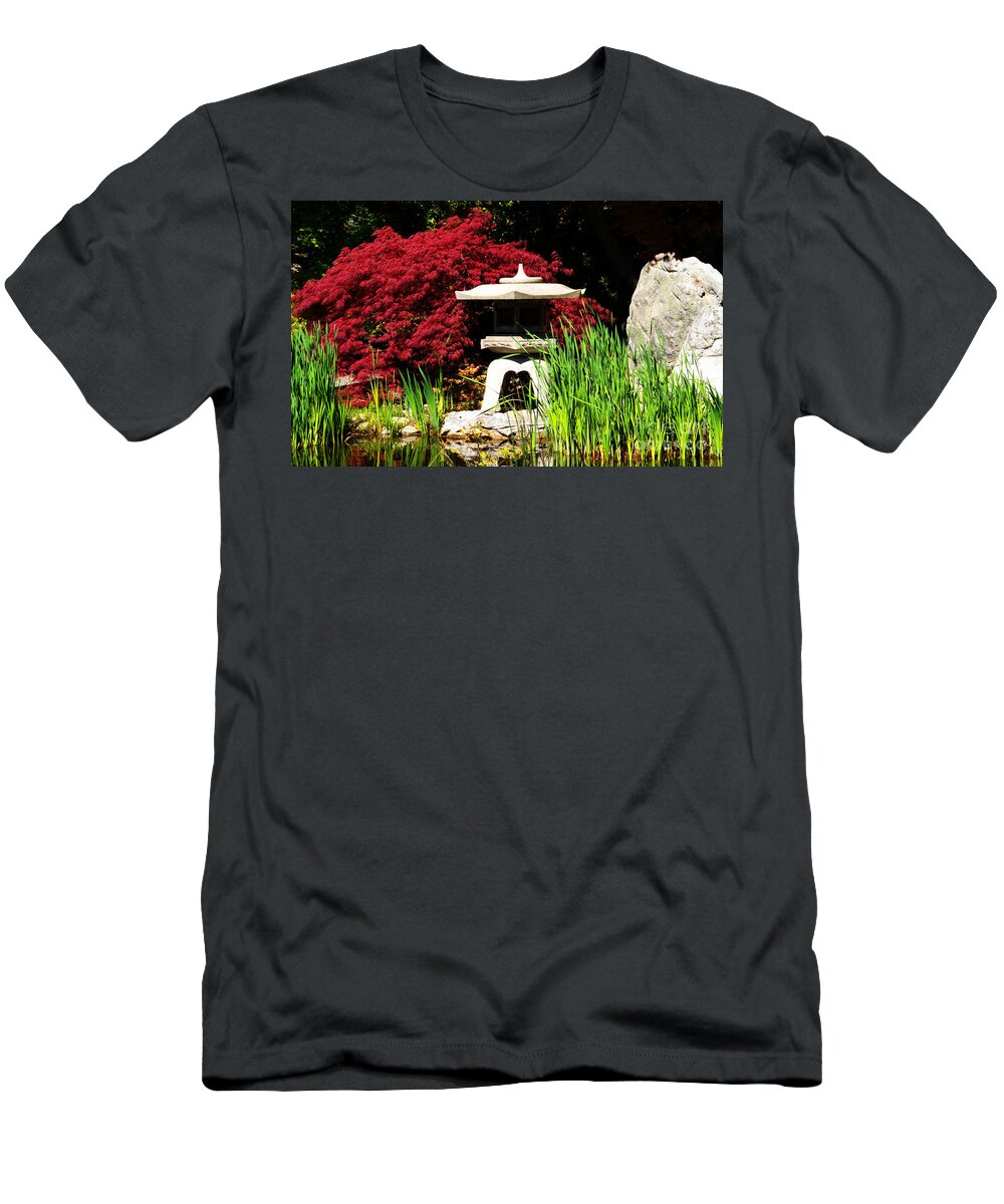Garden T-Shirt featuring the photograph Japanese Garden by Angela DeFrias