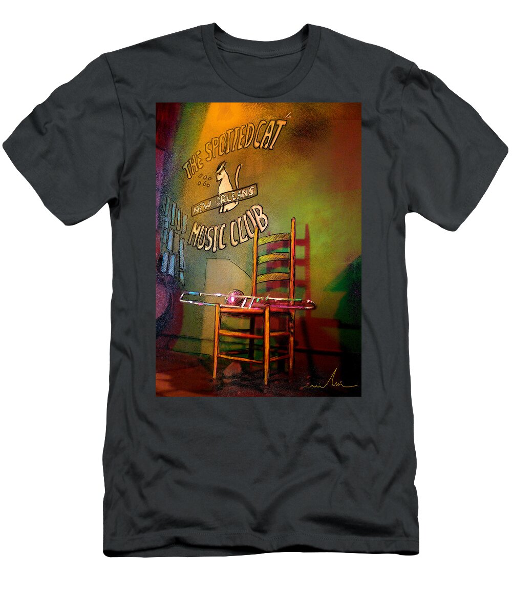 Jazz T-Shirt featuring the painting Jazz Break in New Orleans by Miki De Goodaboom