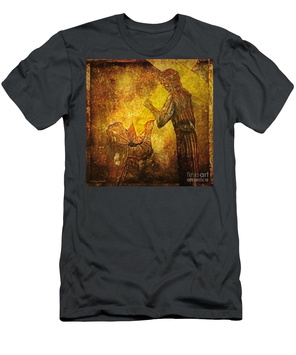 Jesus T-Shirt featuring the digital art Jesus Meets His Mother Via Dolorosa 4 by Lianne Schneider