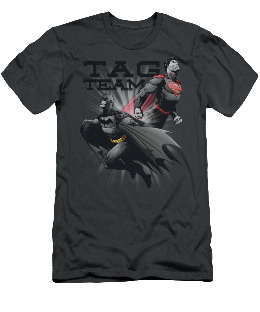 Justice League Of America T-Shirt featuring the digital art Jla - Tag Team by Brand A