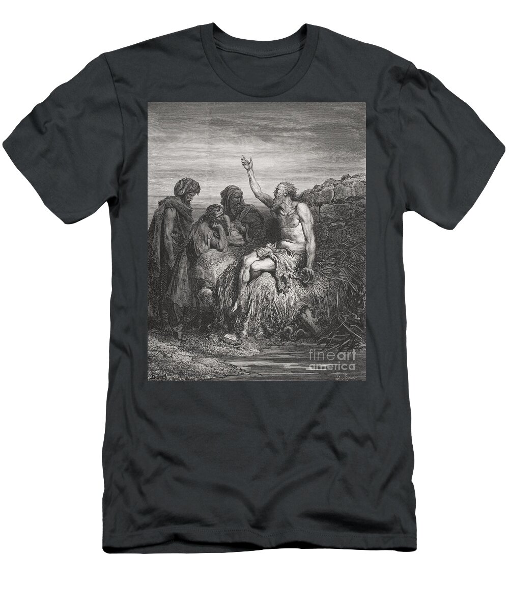 Misery T-Shirt featuring the drawing Job and his Friends by Gustave Dore