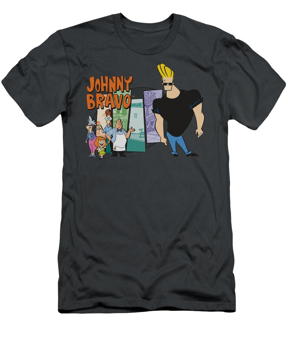 Johnny Bravo T-Shirt featuring the digital art Johnny Bravo - Johnny And Friends by Brand A
