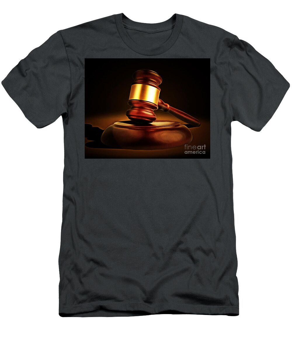 Gavel T-Shirt featuring the photograph Judges Gavel 20150225 by Wingsdomain Art and Photography