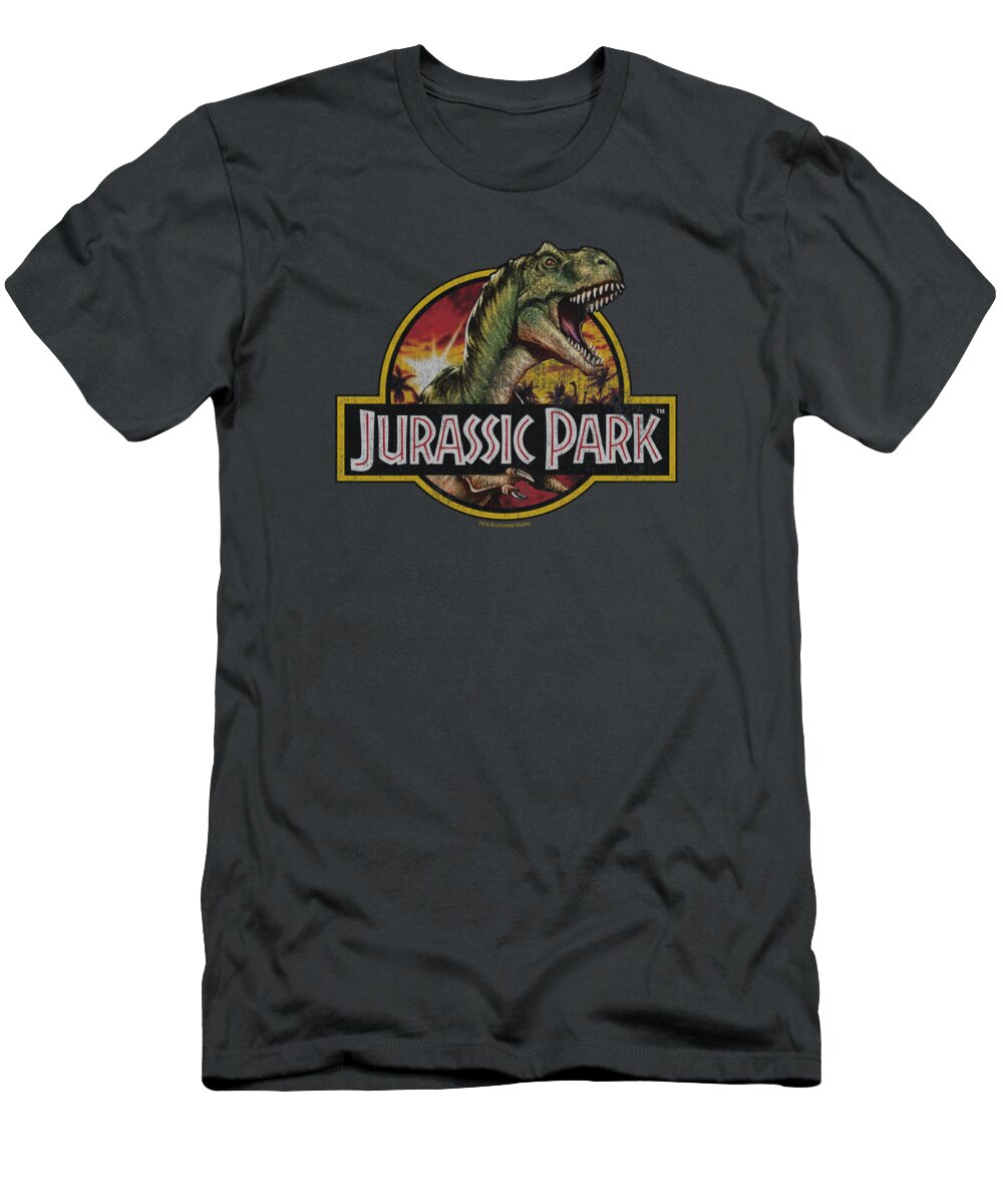 Jurassic Park T-Shirt featuring the digital art Jurassic Park - Retro Rex by Brand A