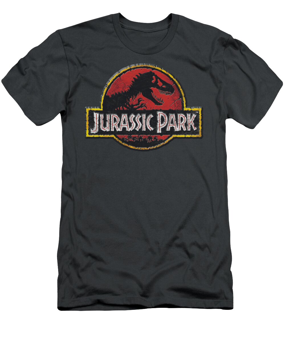 Celebrity T-Shirt featuring the digital art Jurassic Park - Stone Logo by Brand A