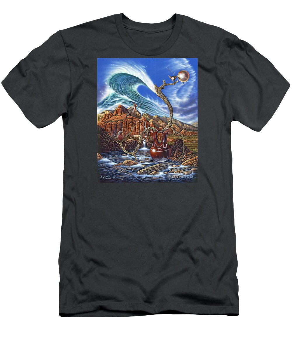 Surreal T-Shirt featuring the painting Juxtapostion by Ricardo Chavez-Mendez