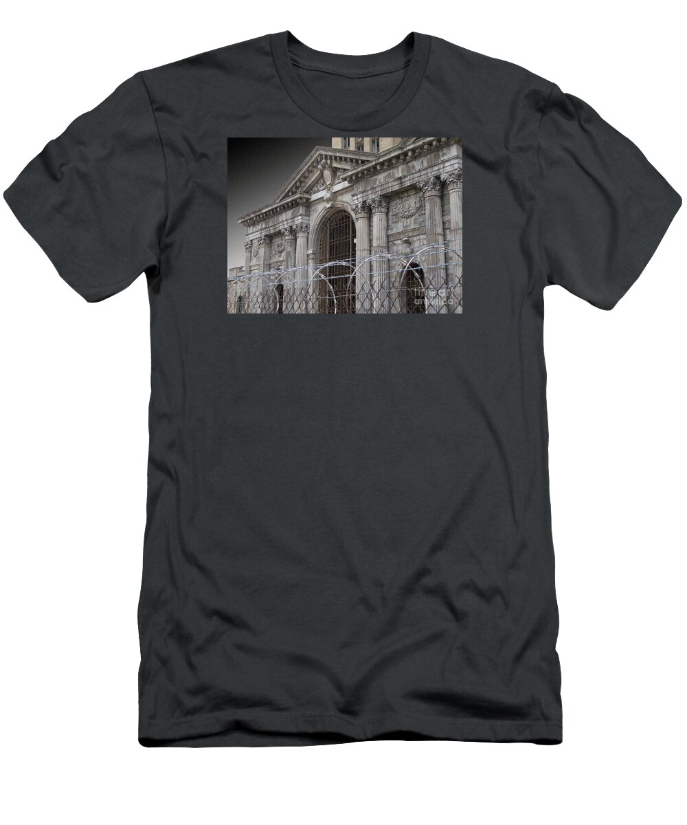 Detroit T-Shirt featuring the photograph Keep Out by Ann Horn