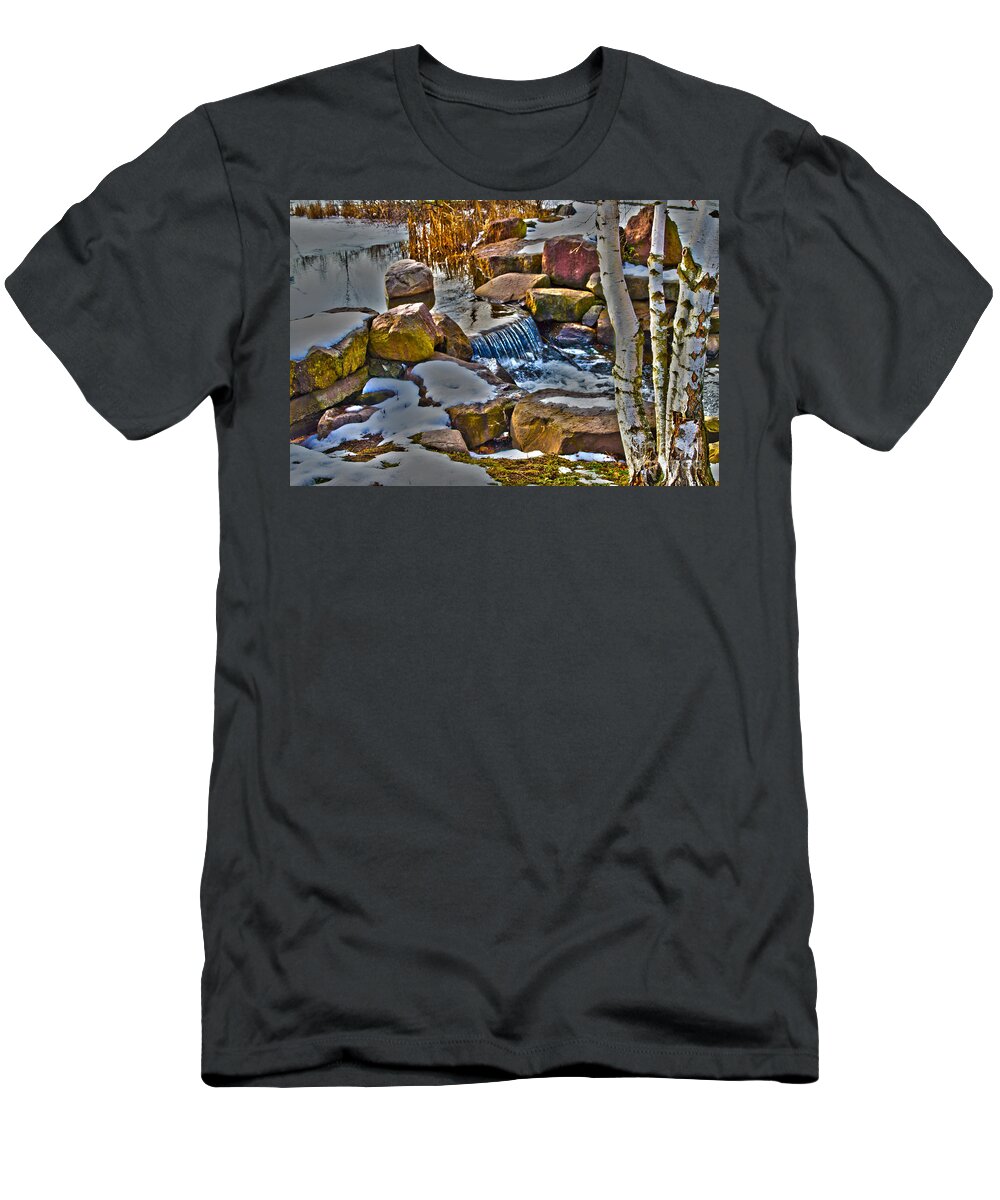 Pond T-Shirt featuring the photograph Kent Park Outlet by William Norton