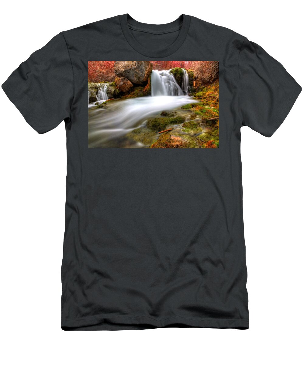 Creek T-Shirt featuring the photograph Kiesel Falls by David Andersen