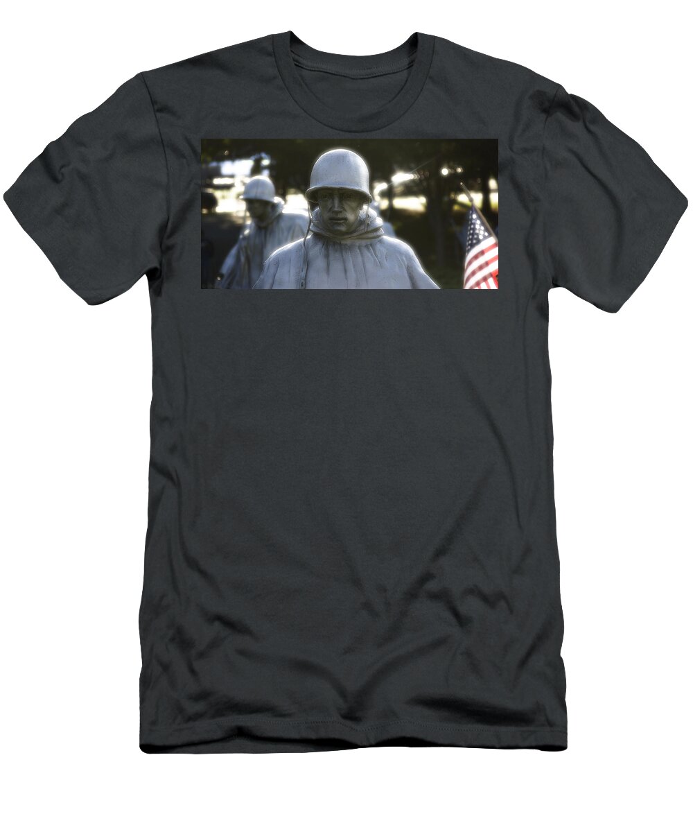 Korean War Veterans Memorial T-Shirt featuring the photograph Korean War Soldier 2 by Nicola Nobile
