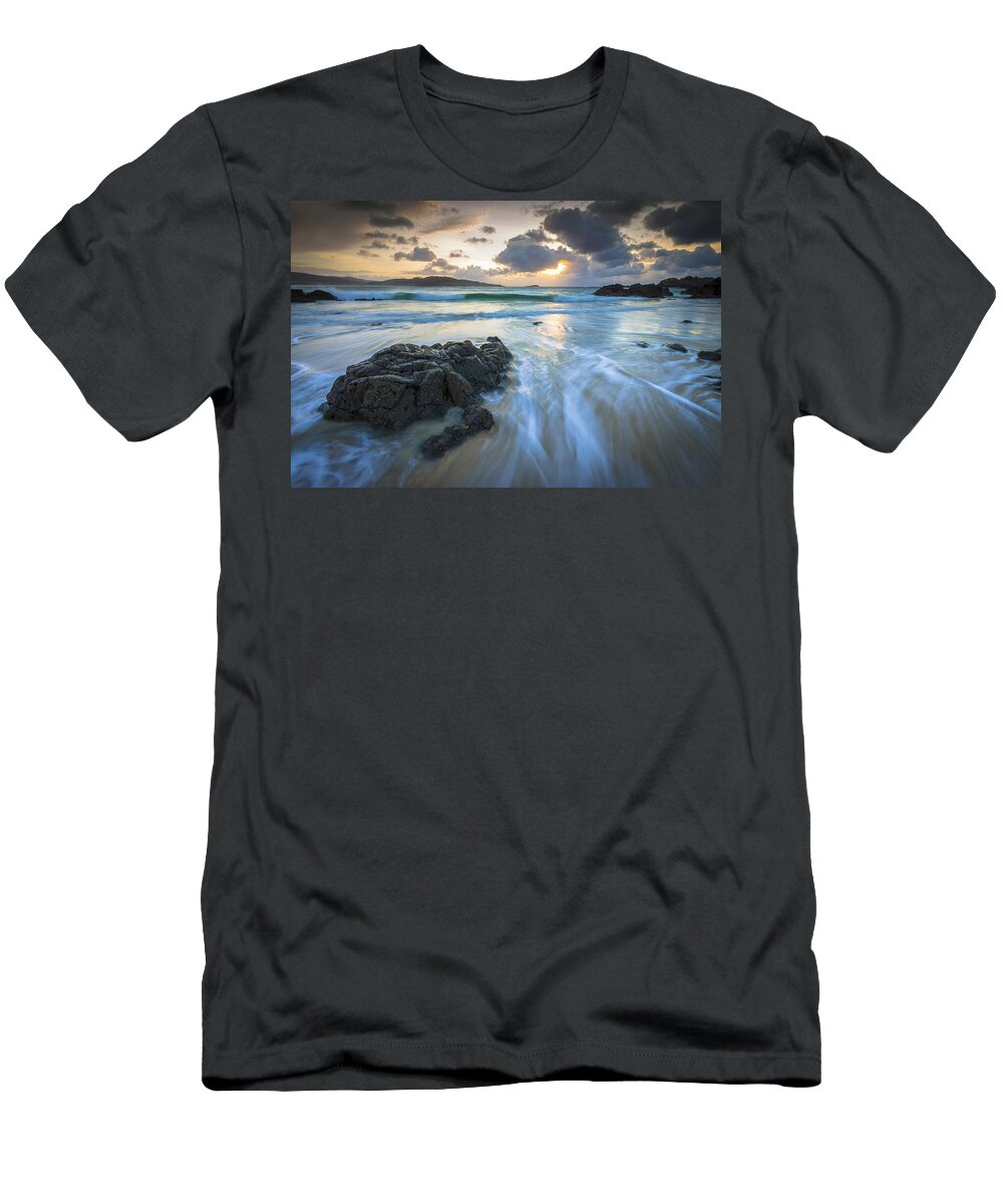 A Fragata T-Shirt featuring the photograph La Fragata Beach Galicia Spain by Pablo Avanzini